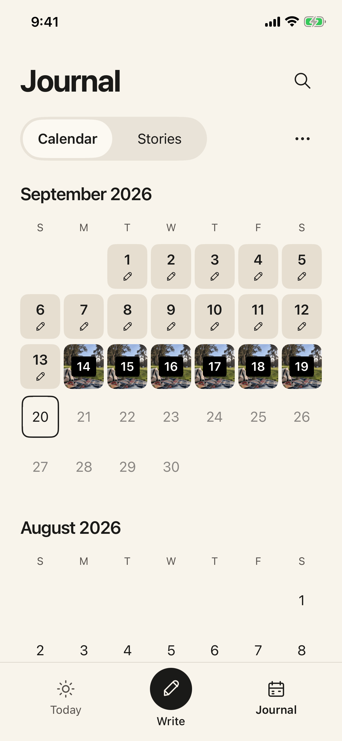 Browsing saved memories in the First Person archive